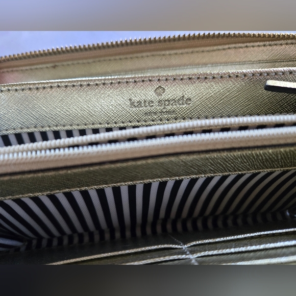 Kate Spade Gold Zip-Around Wallet - Picture 9 of 14